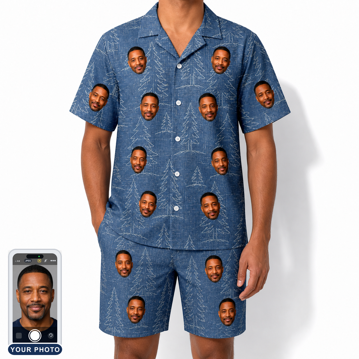 Men's Needle Nineteen Custom Face Shirt & Shorts Set