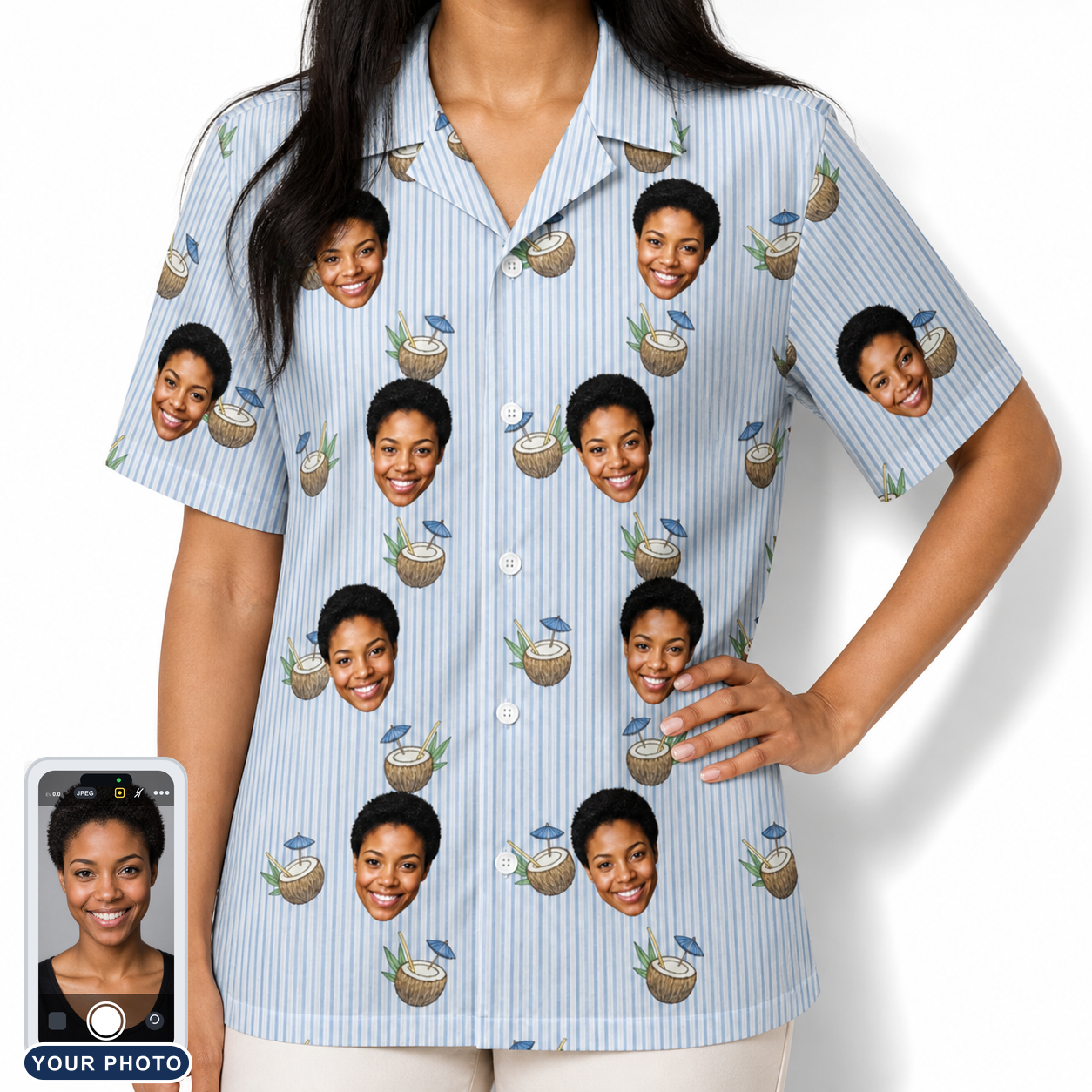 Women's Rum Reverie Custom Face Hawaiian Shirt