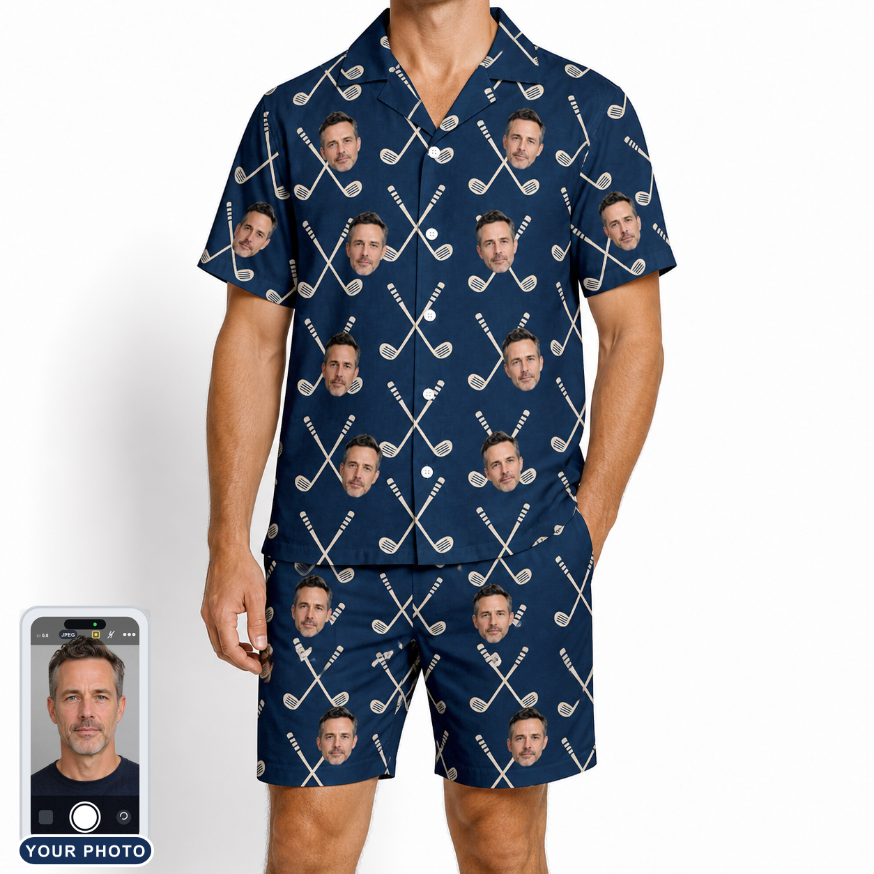 Men's Swing Crossroads Custom Face Shirt & Shorts Set