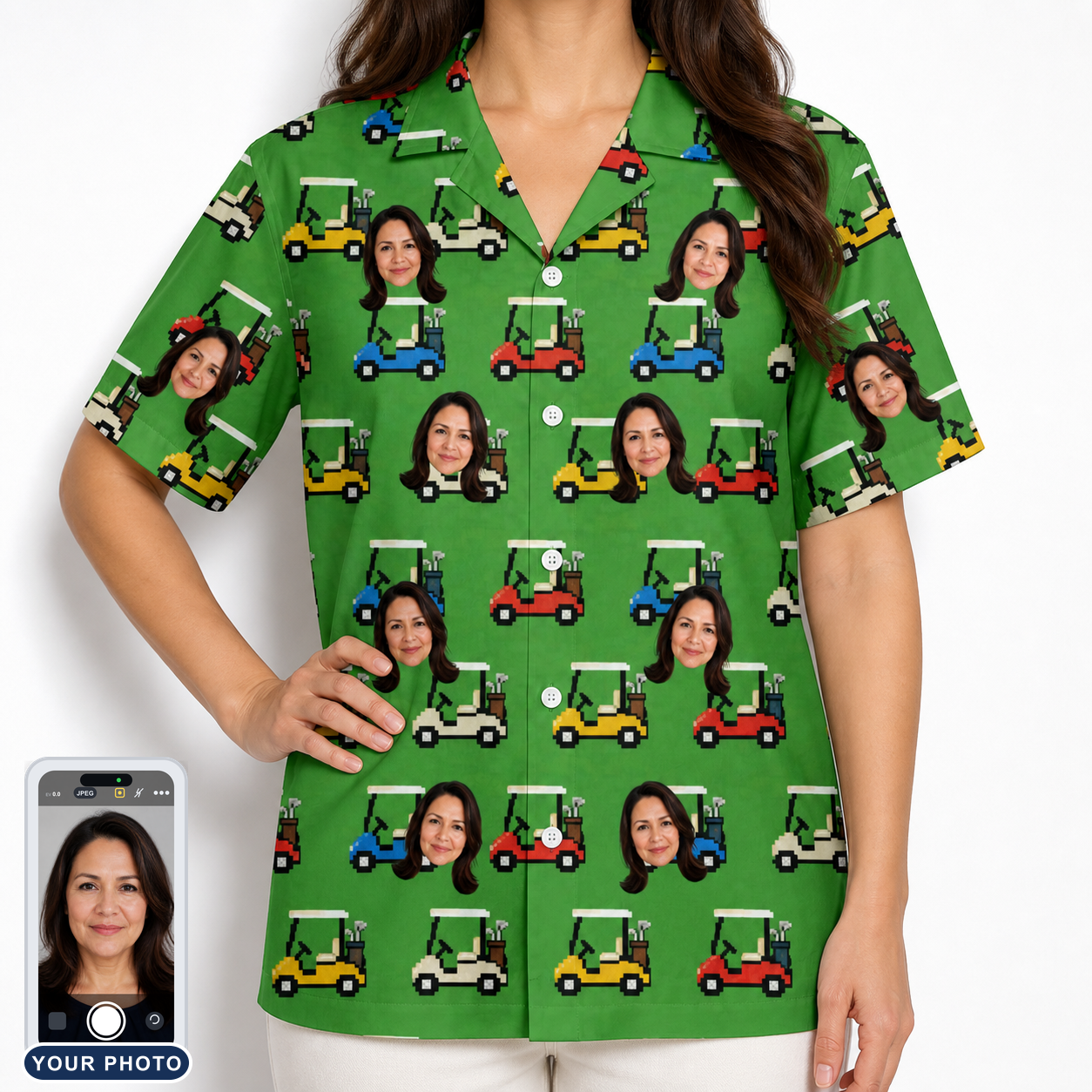 Women's Course Cruisers Custom Face Hawaiian Shirt
