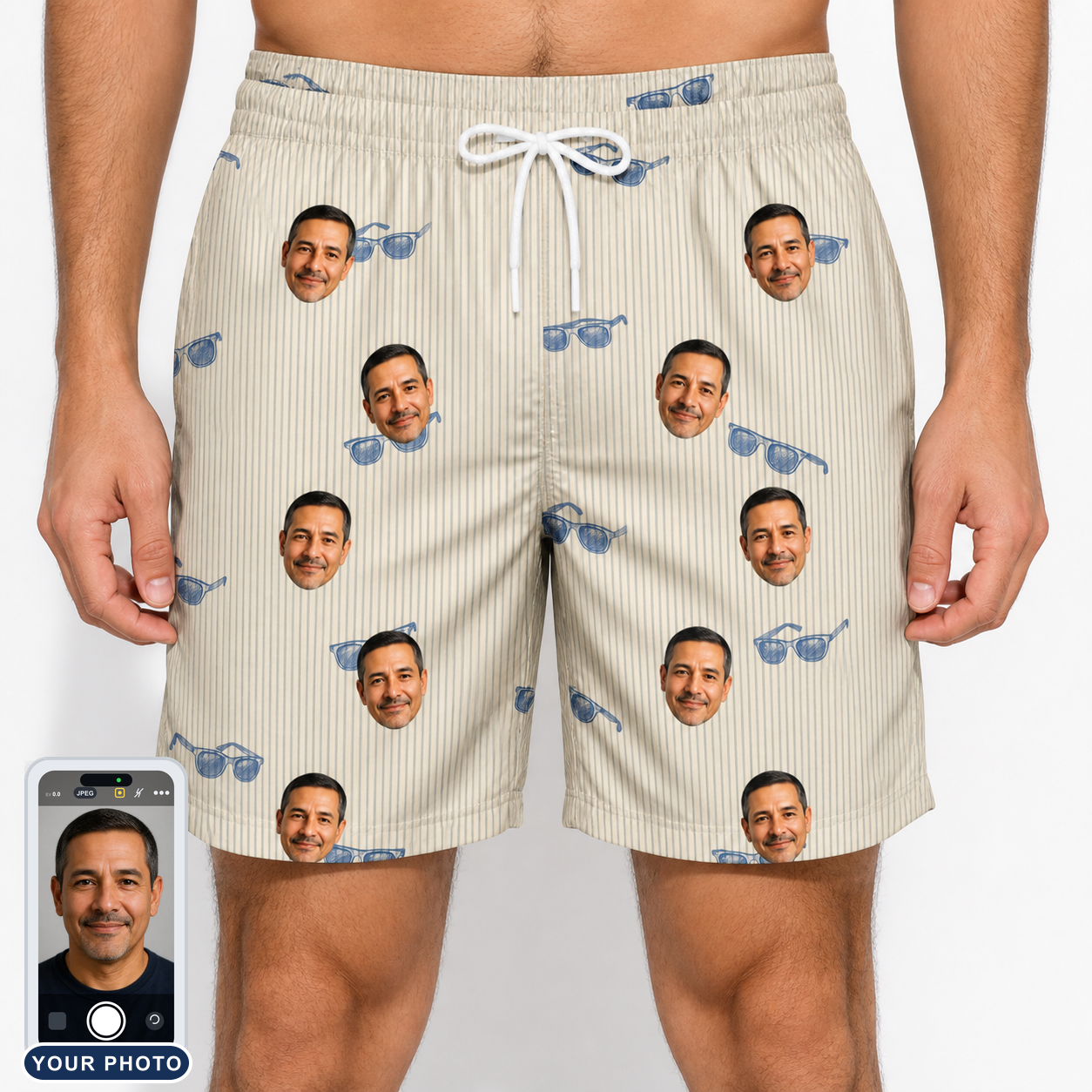 Men's Solar Sire Custom Face Beach Shorts