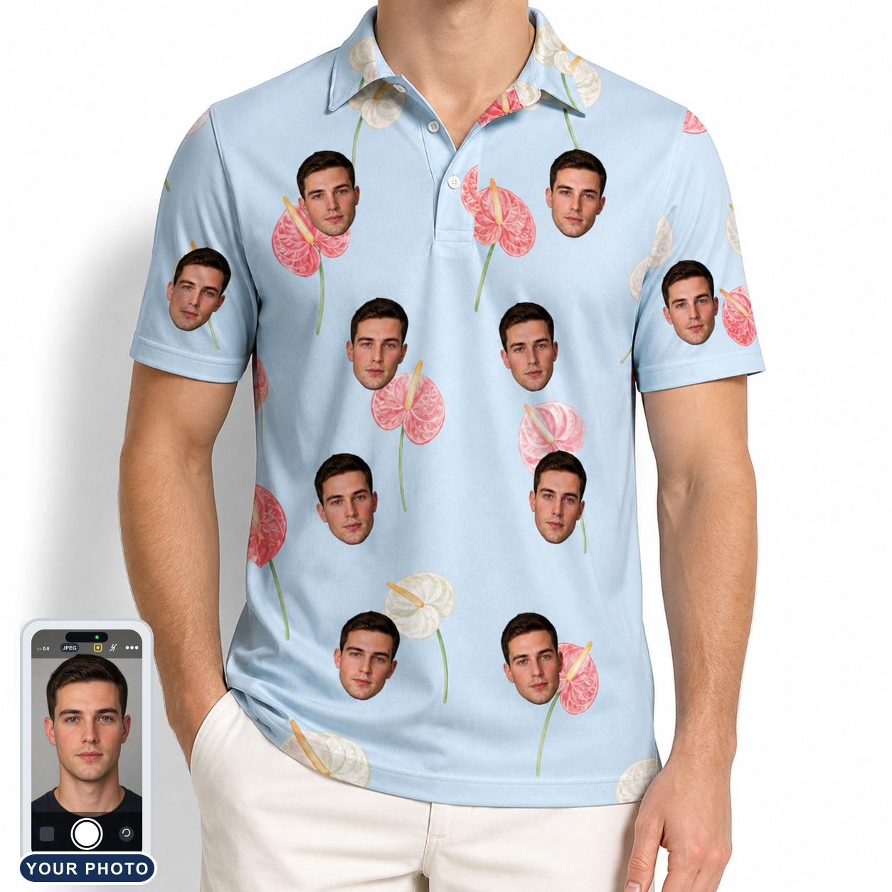 Men's Spatha Spark Custom Face Polo Shirt