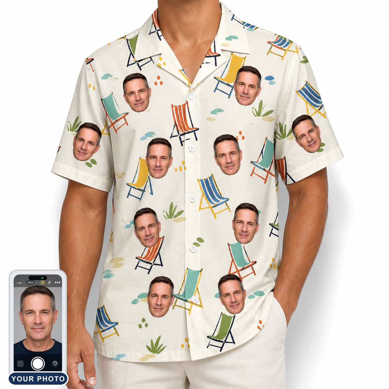Men's Seaside Sitters Custom Face Hawaiian Shirt