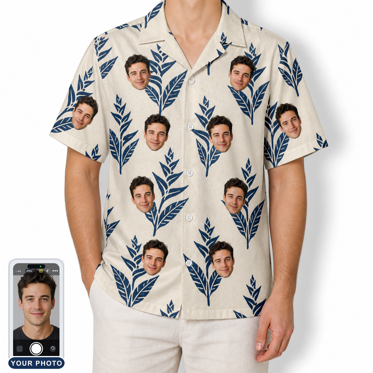 Men's Scarlet Spikes Custom Face Hawaiian Shirt