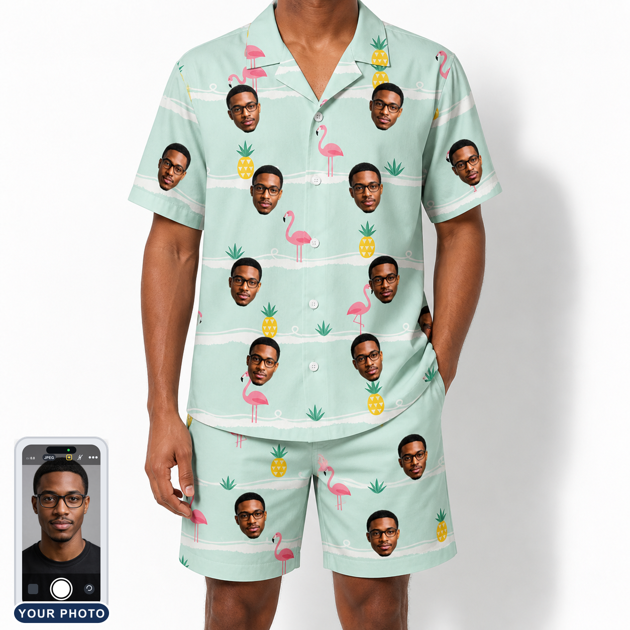 Men's Bromeliad Ballet Custom Face Shirt & Shorts Set