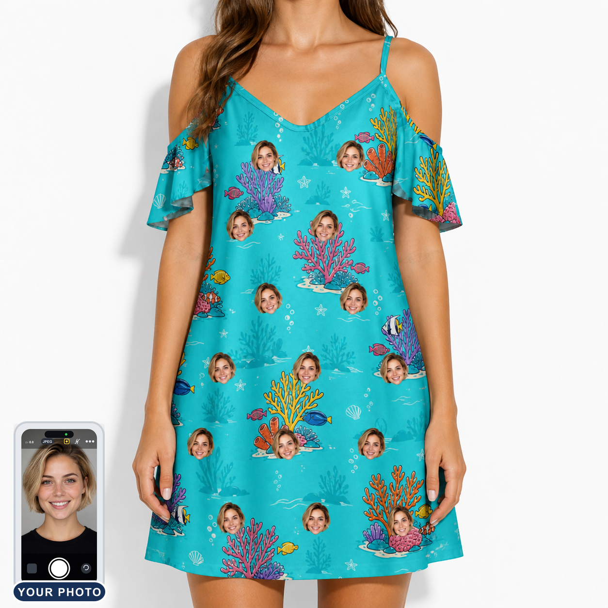 Women's Anemone Amour Custom Face Off-Shoulder Dress