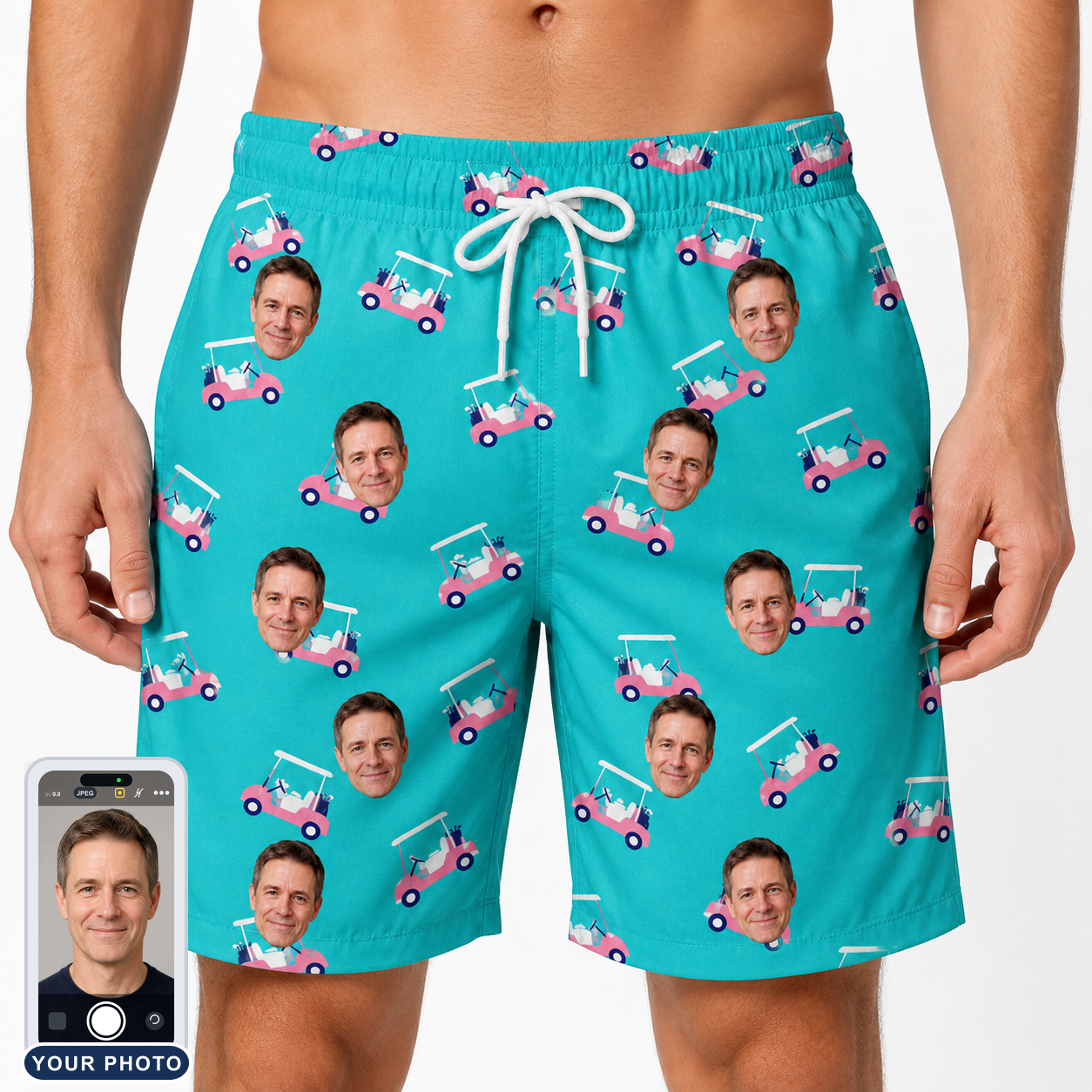 Men's Cartel Classics Custom Face Beach Shorts