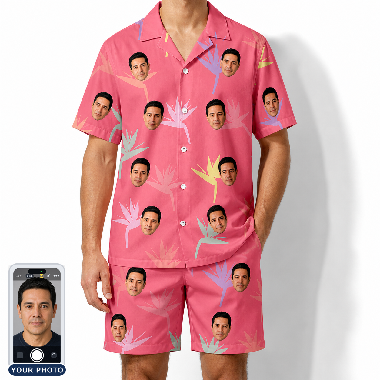 Men's Paradise Punch Custom Face Shirt & Shorts Set