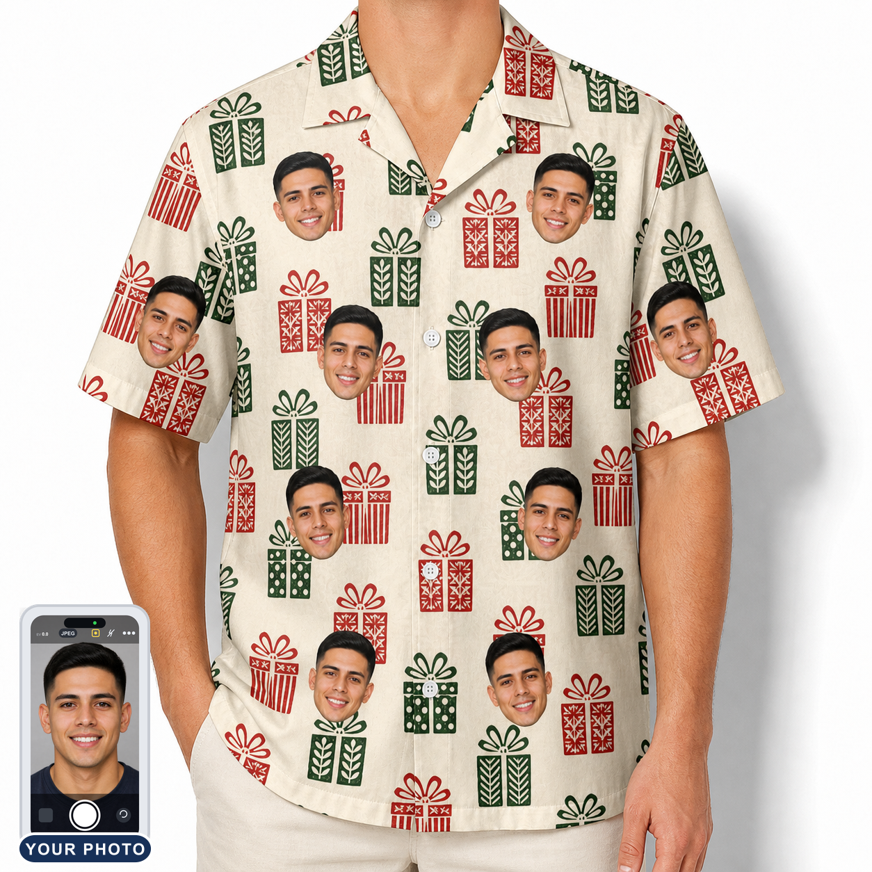 Men's Bowtiful Bundles Custom Face Hawaiian Shirt