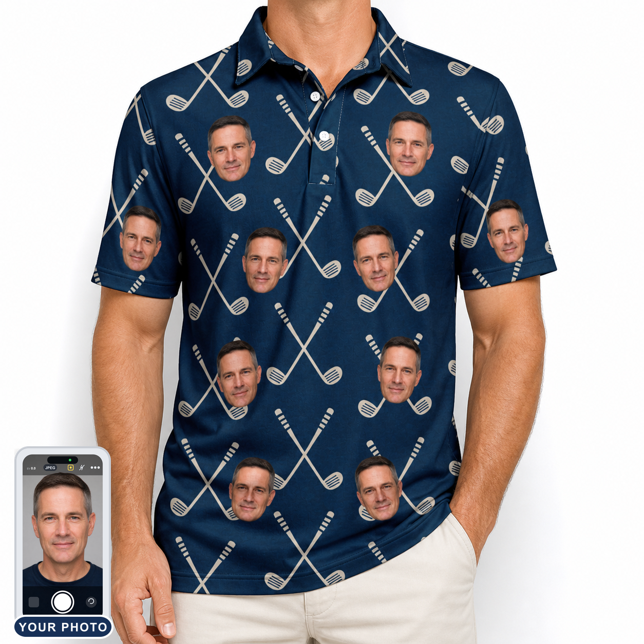 Men's Swing Crossroads Custom Face Polo Shirt