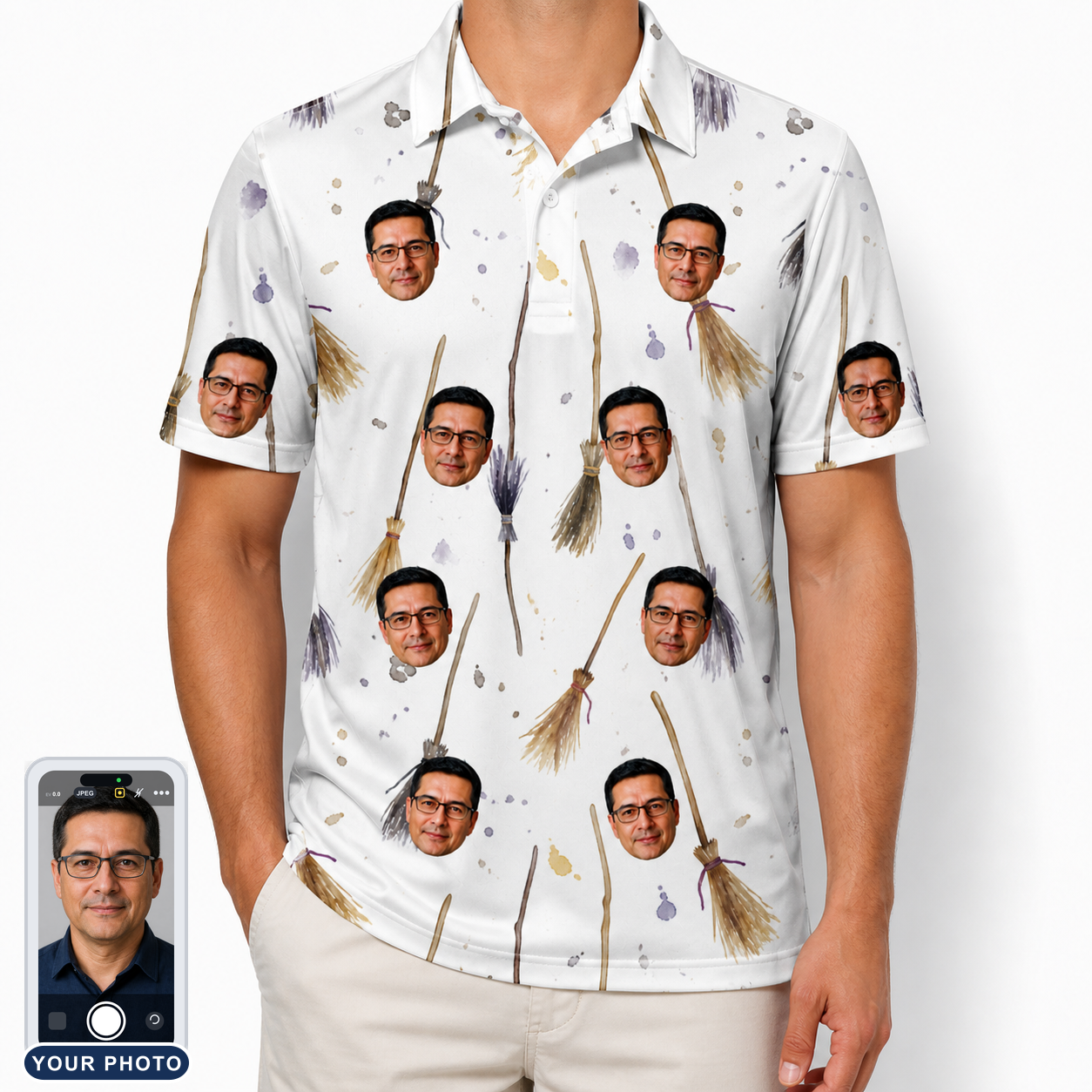 Men's Cackle Commuters Custom Face Polo Shirt
