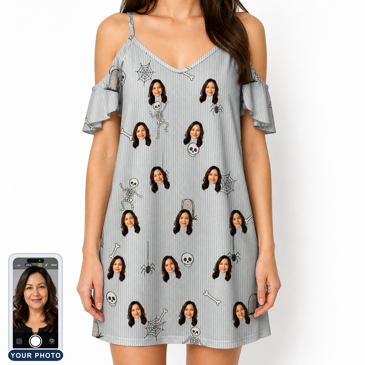 Women's Tombstone Tango Custom Face Off-Shoulder Dress