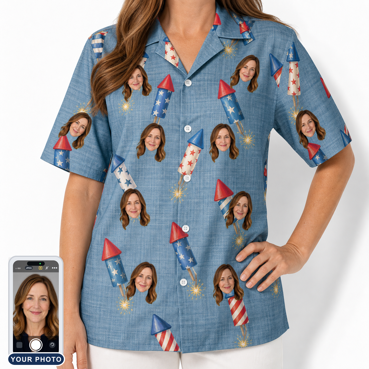 Women's Launch Lark Custom Face Hawaiian Shirt