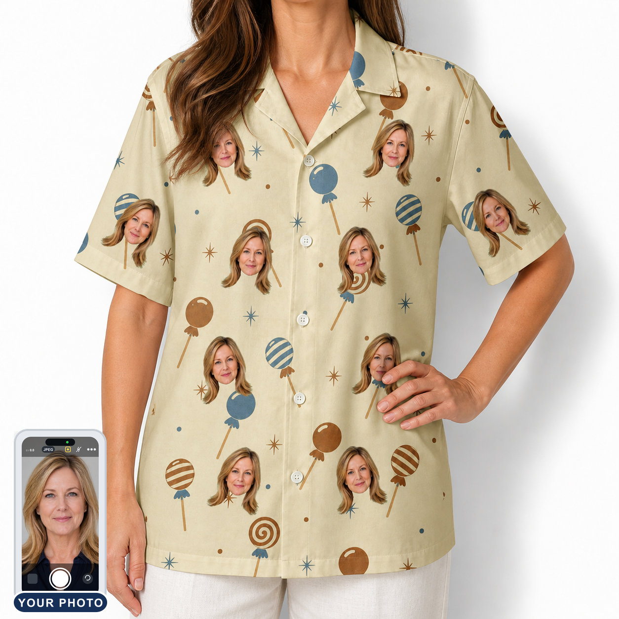 Women's Sugar Spin Custom Face Hawaiian Shirt
