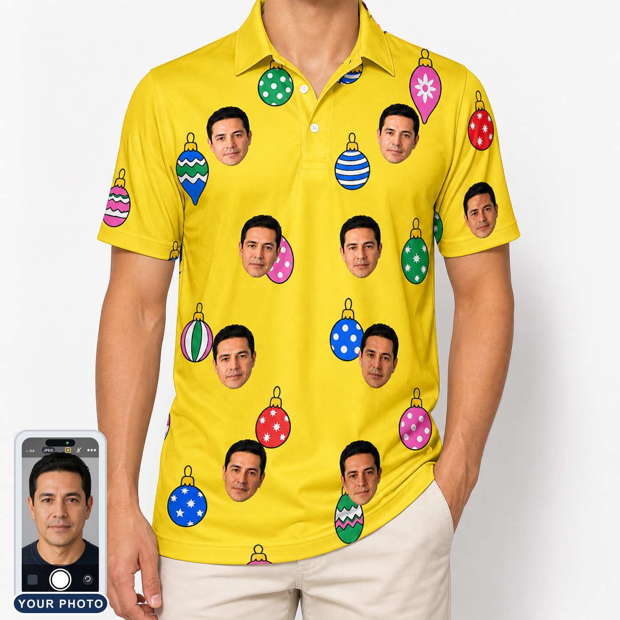 Men's Tree Trinkets Custom Face Polo Shirt