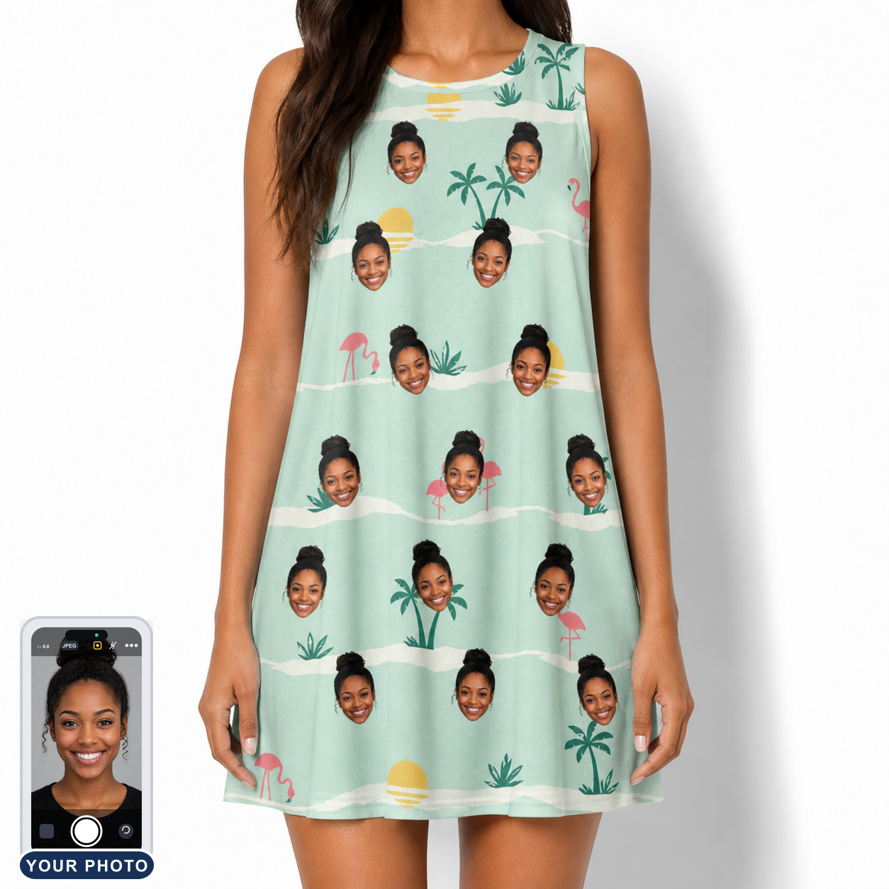 Women's Roseate Runners Custom Face Tank Dress