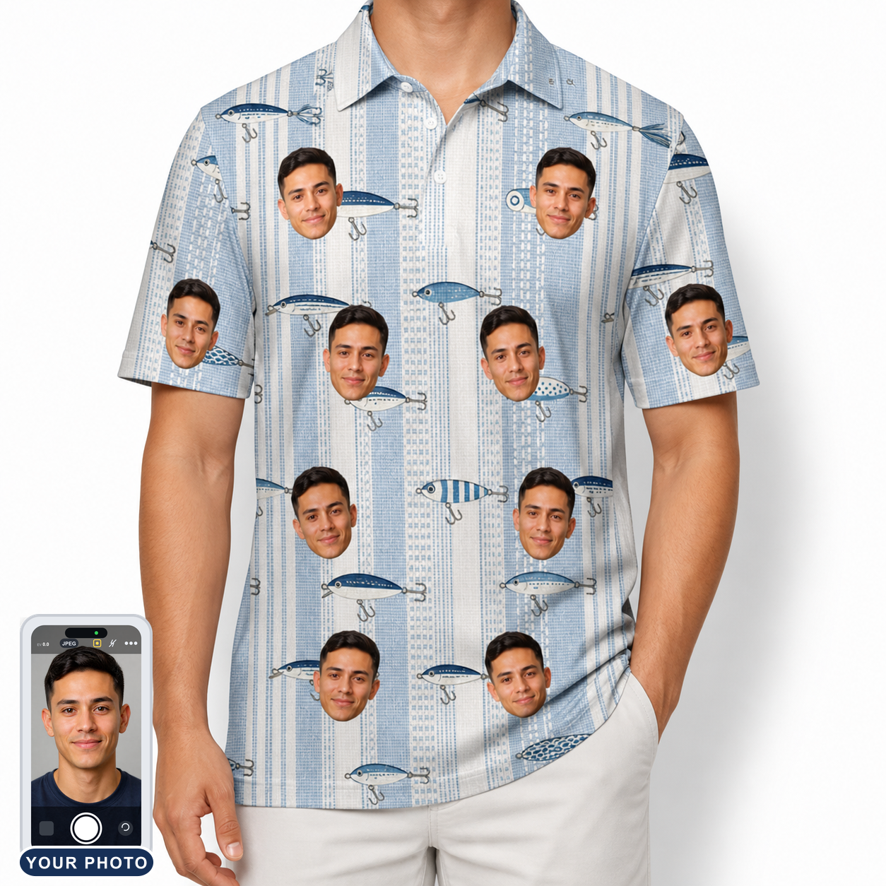 Men's Spoon Sizzle Custom Face Polo Shirt