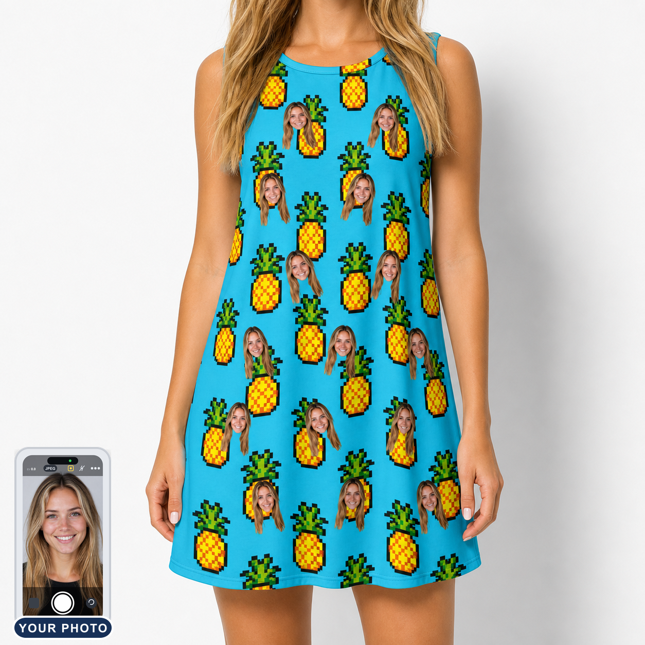 Women's Pineapple Pals Custom Face Tank Dress