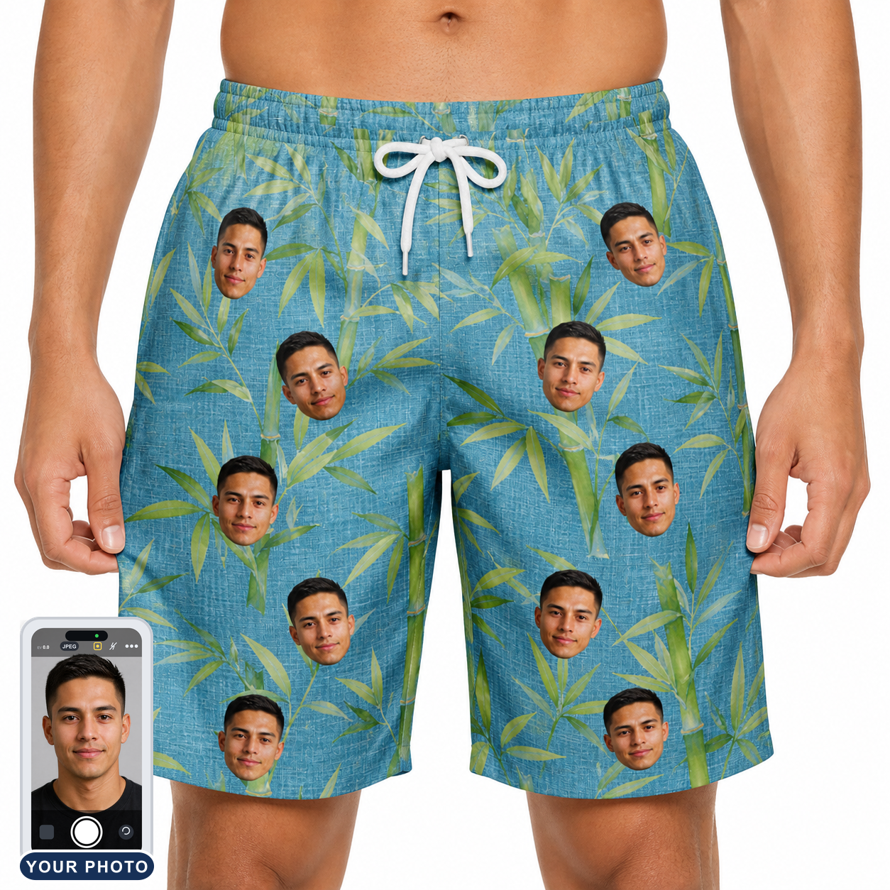 Men's Cane Cabaret Custom Face Beach Shorts