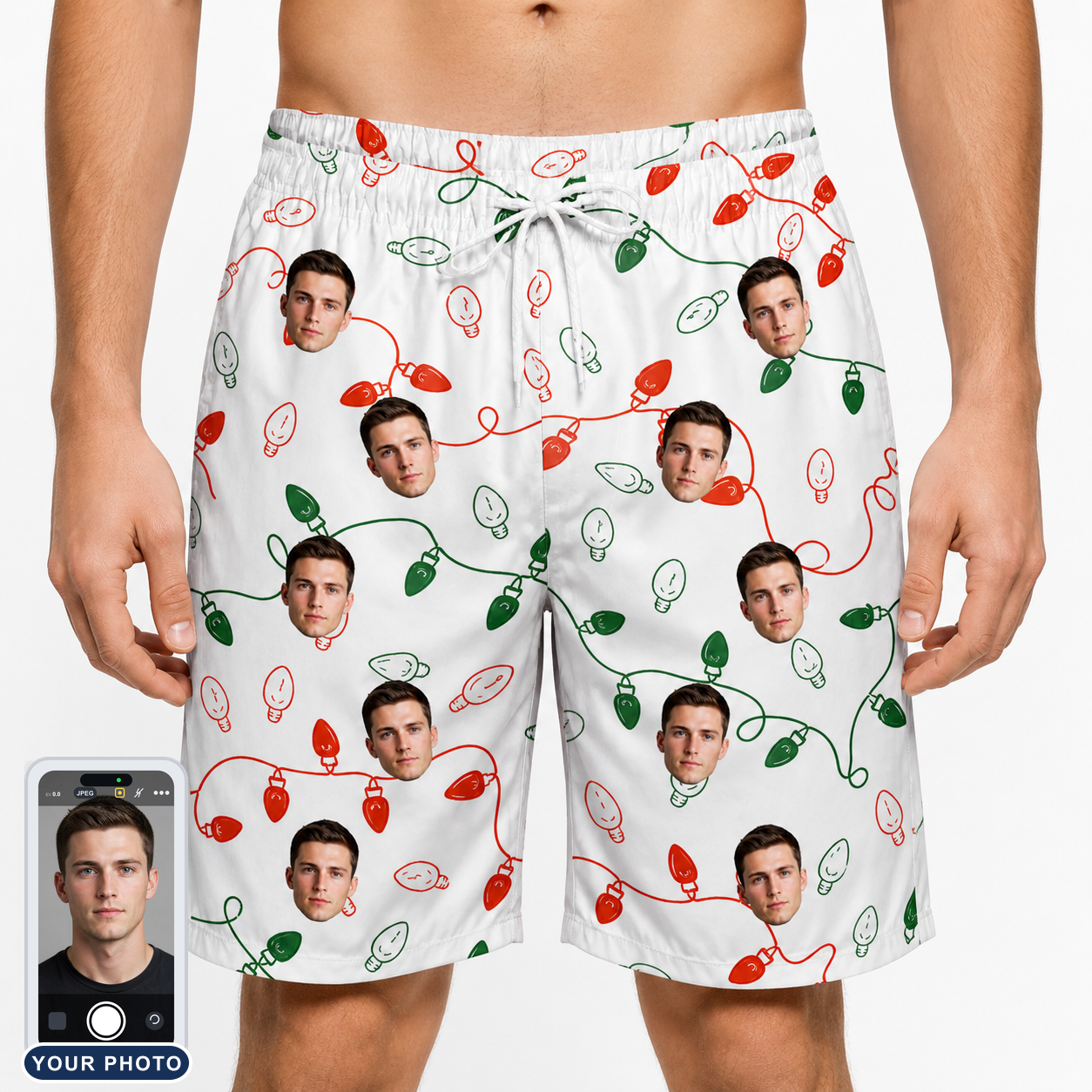 Men's Merry Circuits Custom Face Beach Shorts