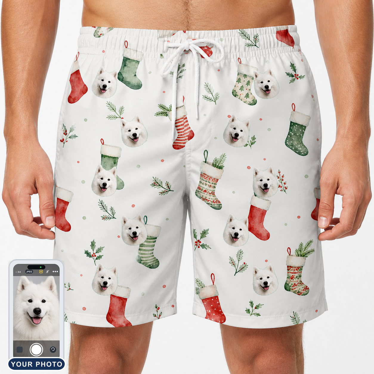 Men's Hearth Hangers Custom Dog Face Beach Shorts