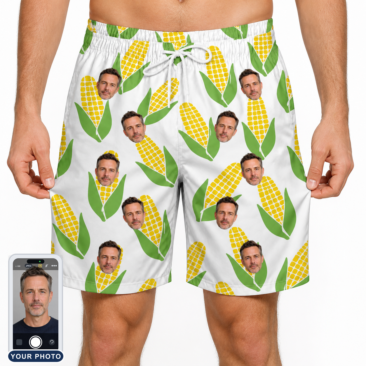 Men's Cob Together Custom Face Beach Shorts