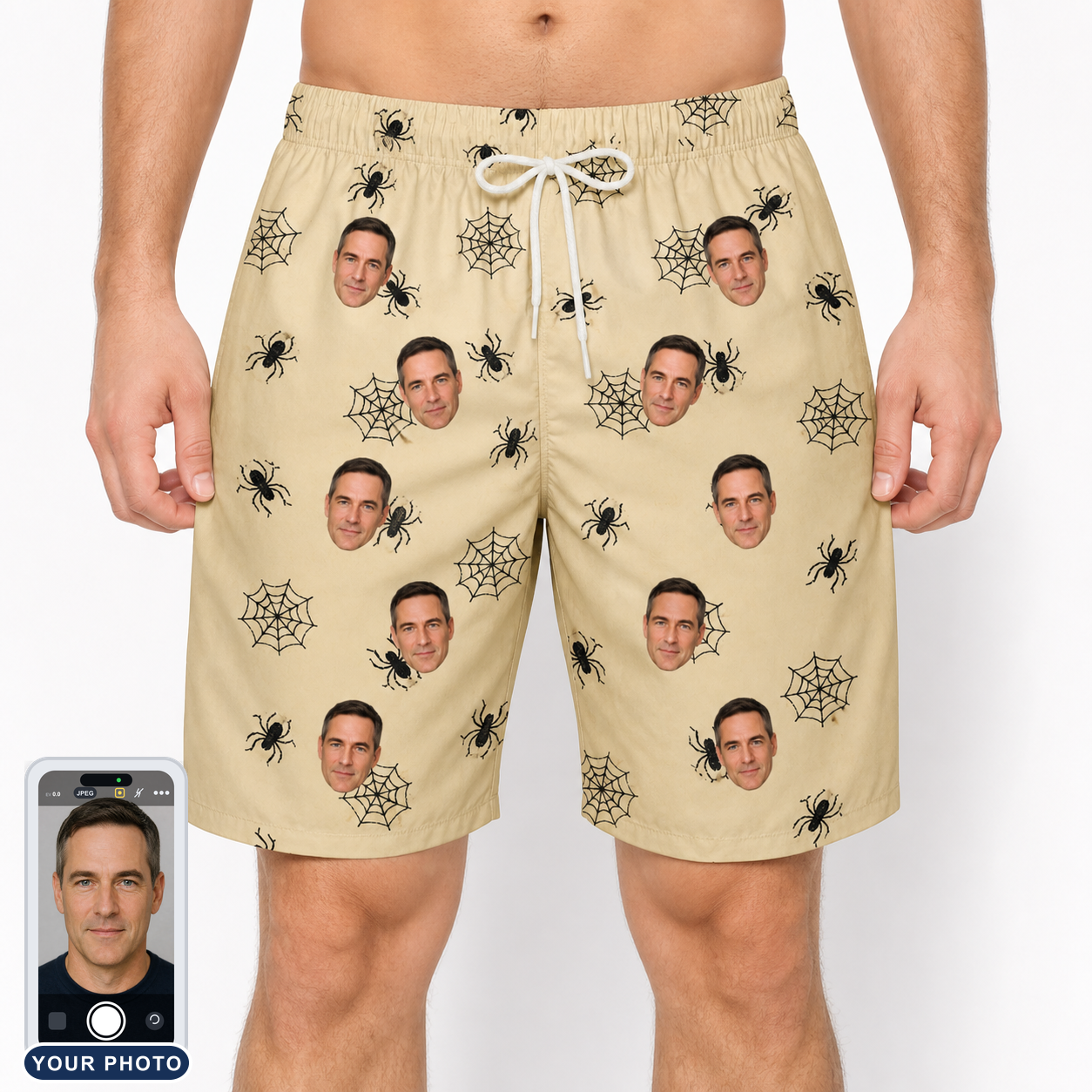Men's Sinister Strands Custom Face Beach Shorts