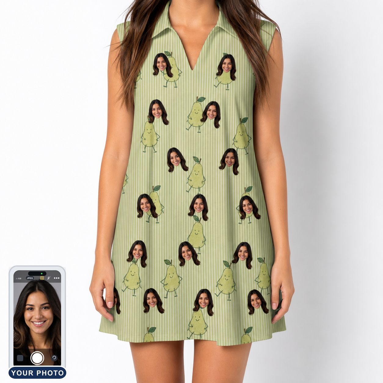 Women's Pyrus Pizzazz Custom Face V-Neck Dress