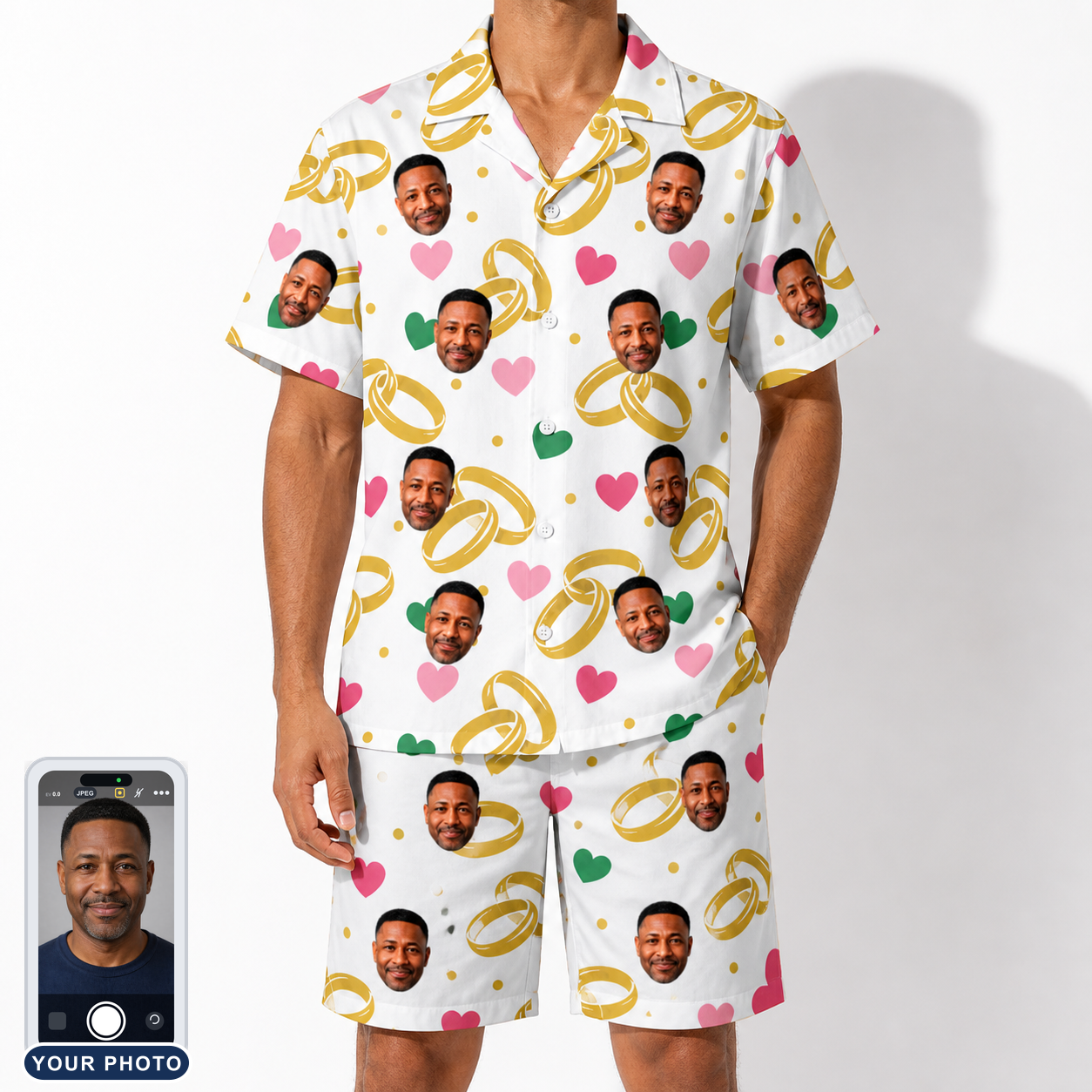 Men's Saltkissed Circles Custom Face Shirt & Shorts Set