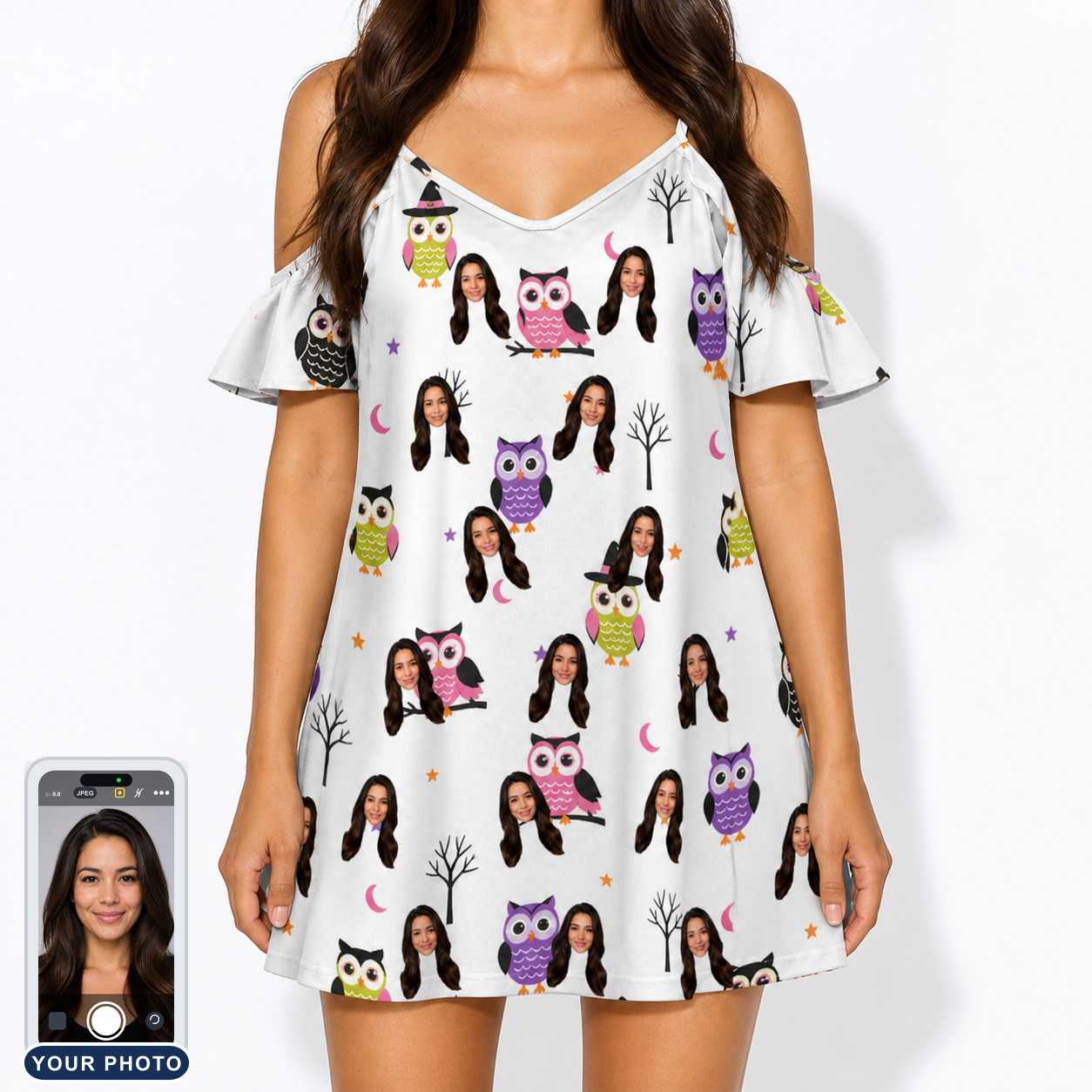 Women's Talon Terrors Custom Face Off-Shoulder Dress
