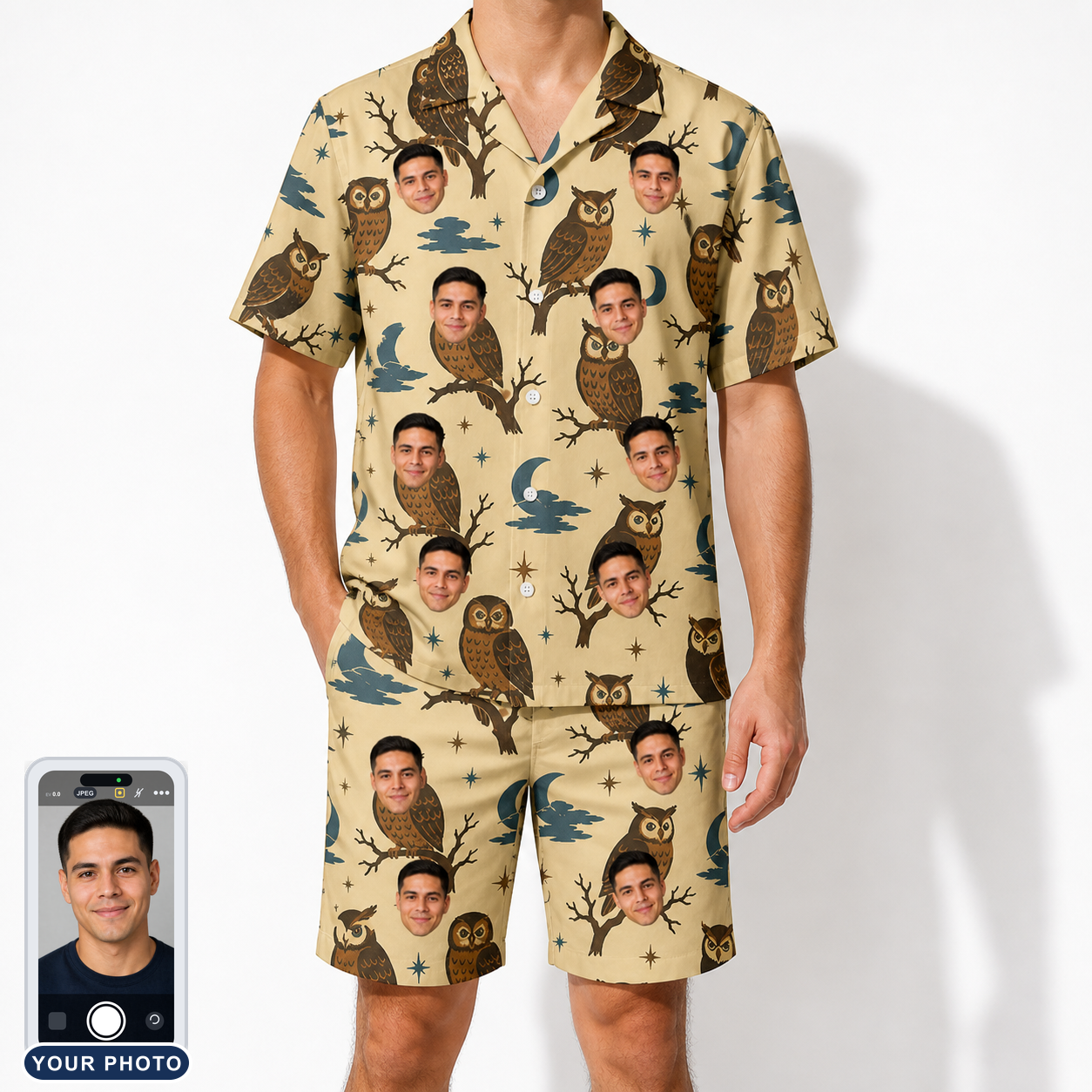 Men's Roost Ruckus Custom Face Shirt & Shorts Set