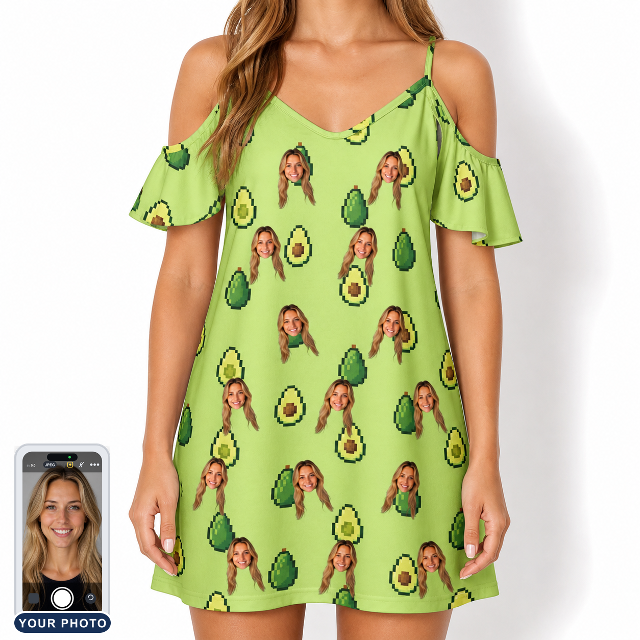 Women's Avo Groove Custom Face Off-Shoulder Dress