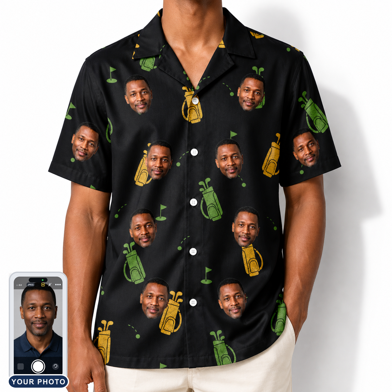 Men's Divot Duffels Custom Face Hawaiian Shirt