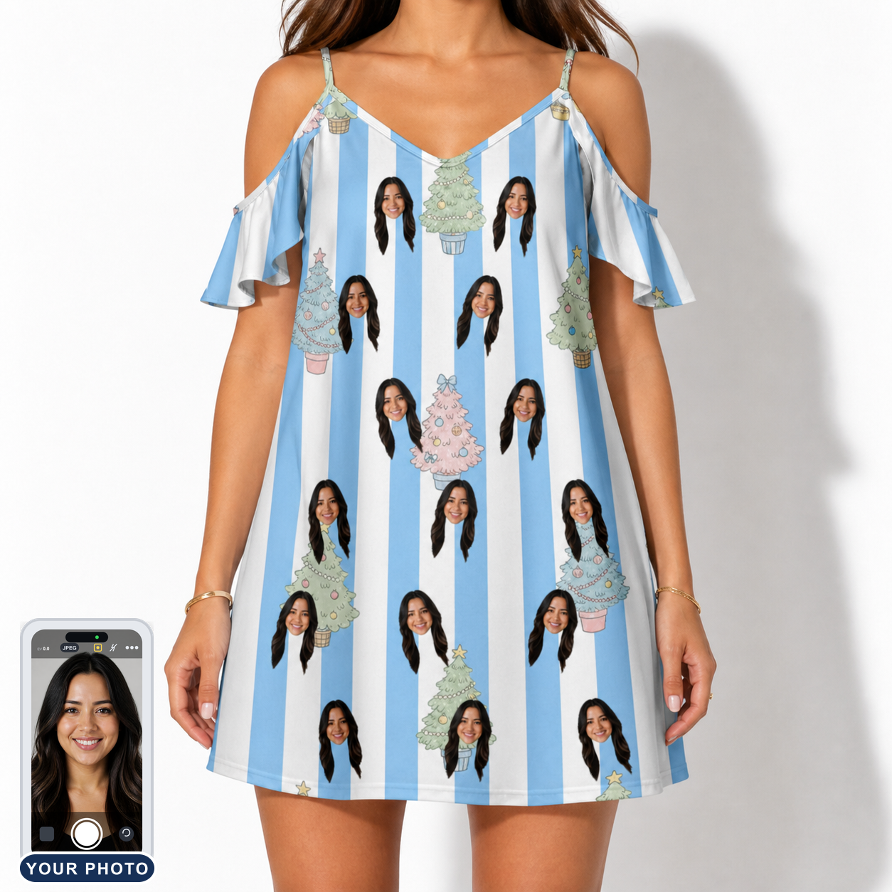 Women's Bauble Ballet Custom Face Off-Shoulder Dress