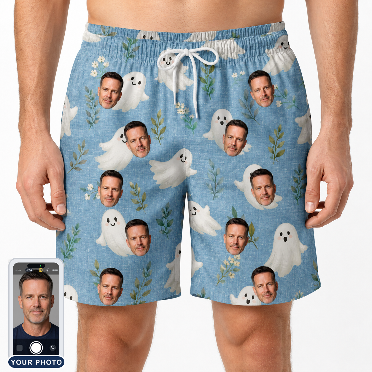 Men's Wisp Whimsy Custom Face Beach Shorts