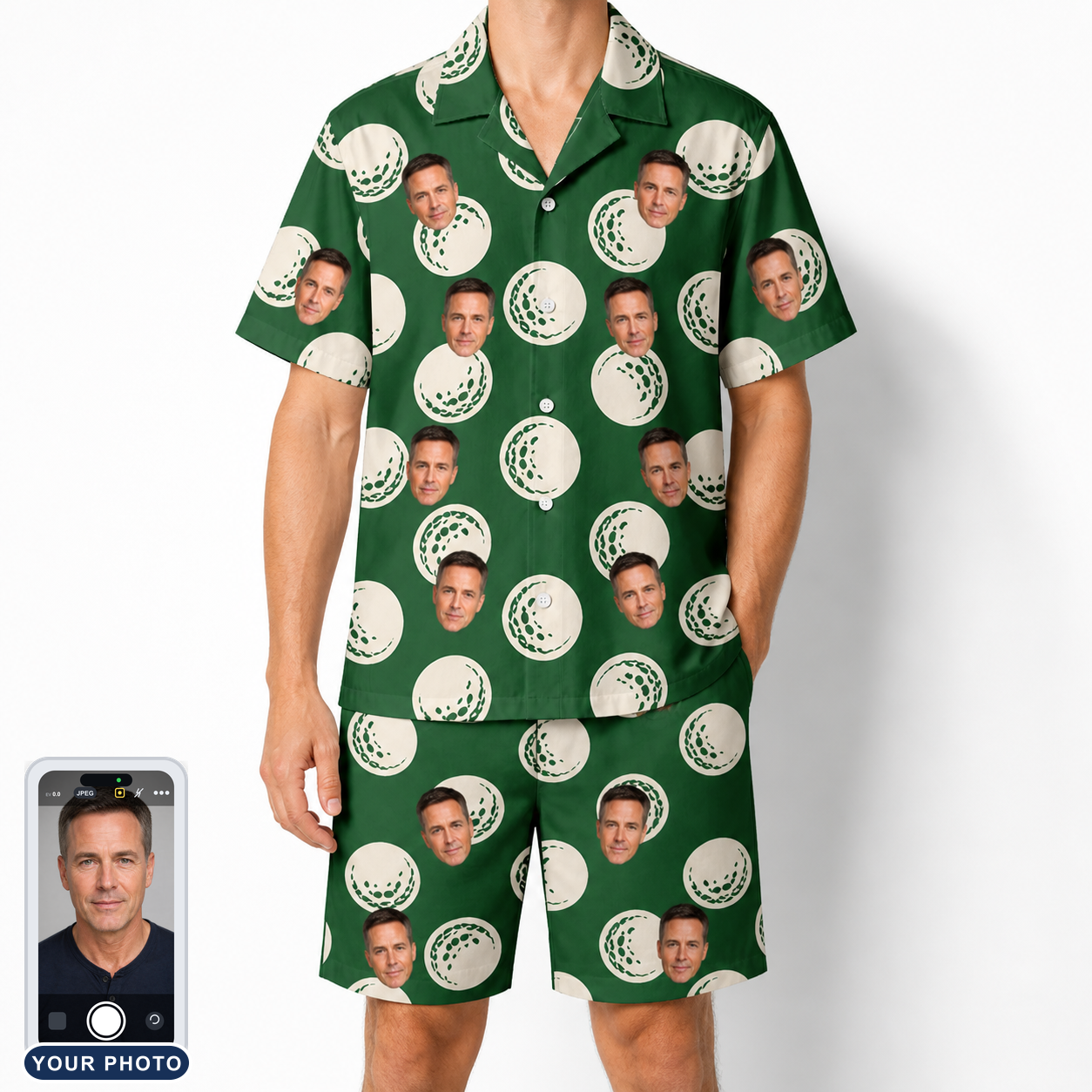 Men's Birdie Bouncers Custom Face Shirt & Shorts Set