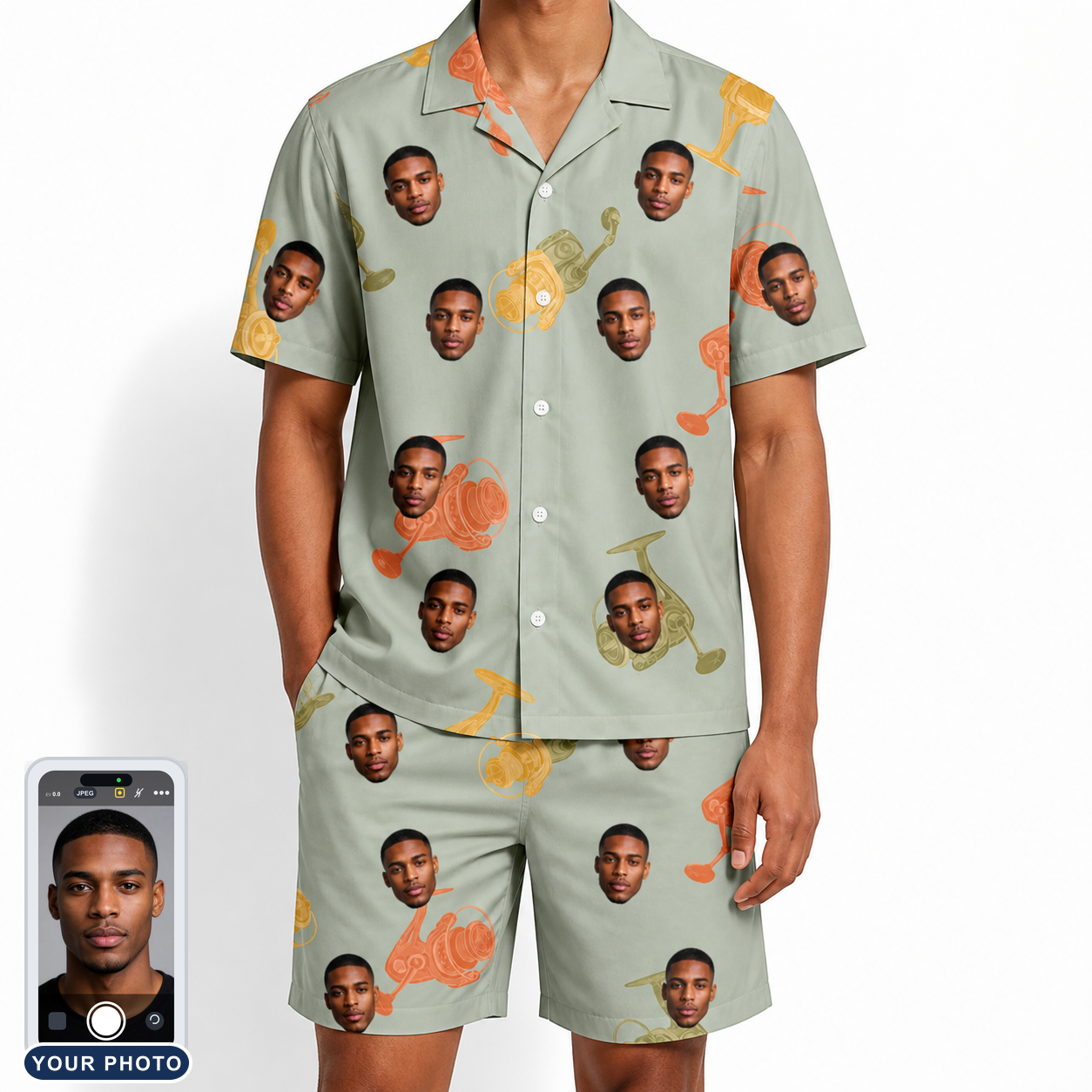 Men's Bait Ballet Custom Face Shirt & Shorts Set