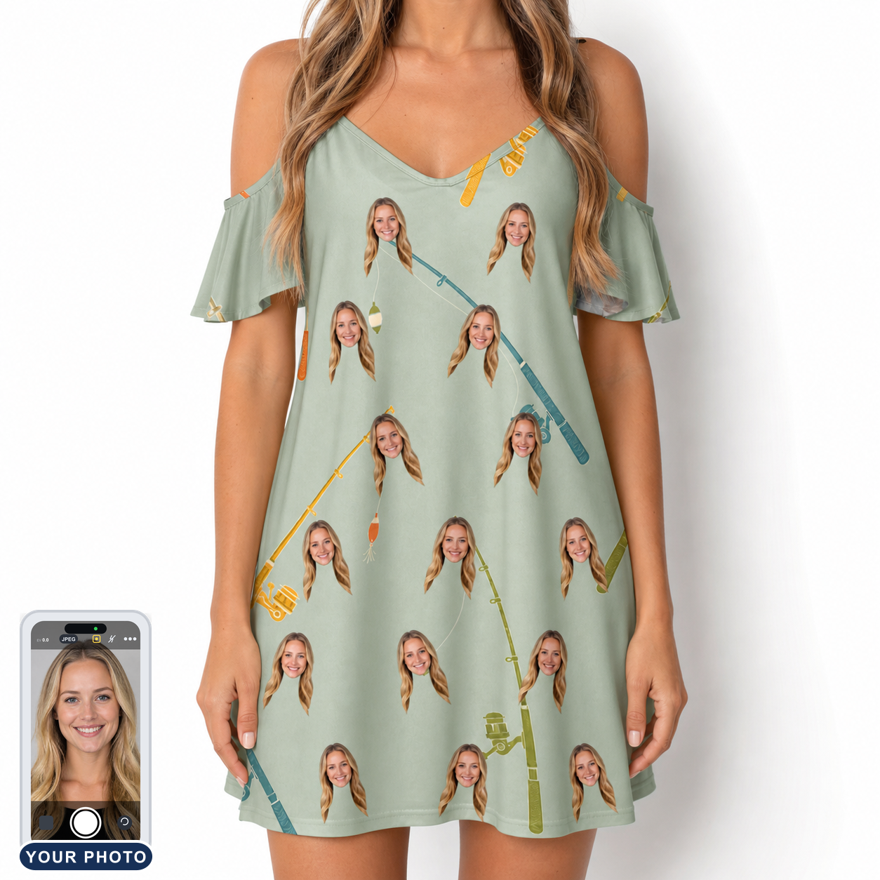 Women's Pole Position Custom Face Off-Shoulder Dress