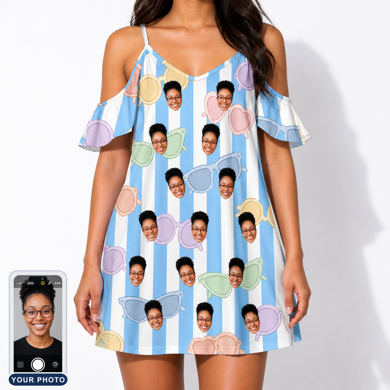 Women's Papa Polarizers Custom Face Off-Shoulder Dress
