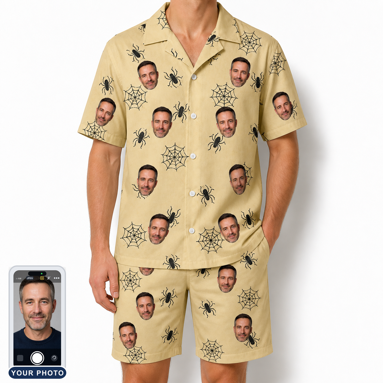 Men's Sinister Strands Custom Face Shirt & Shorts Set