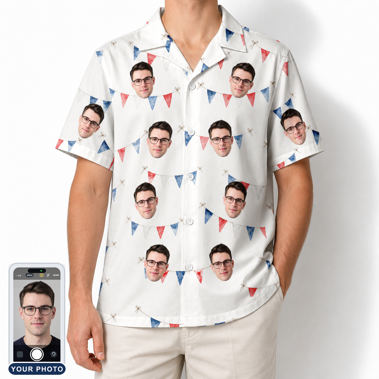 Men's Ruby Ruffles Custom Face Hawaiian Shirt