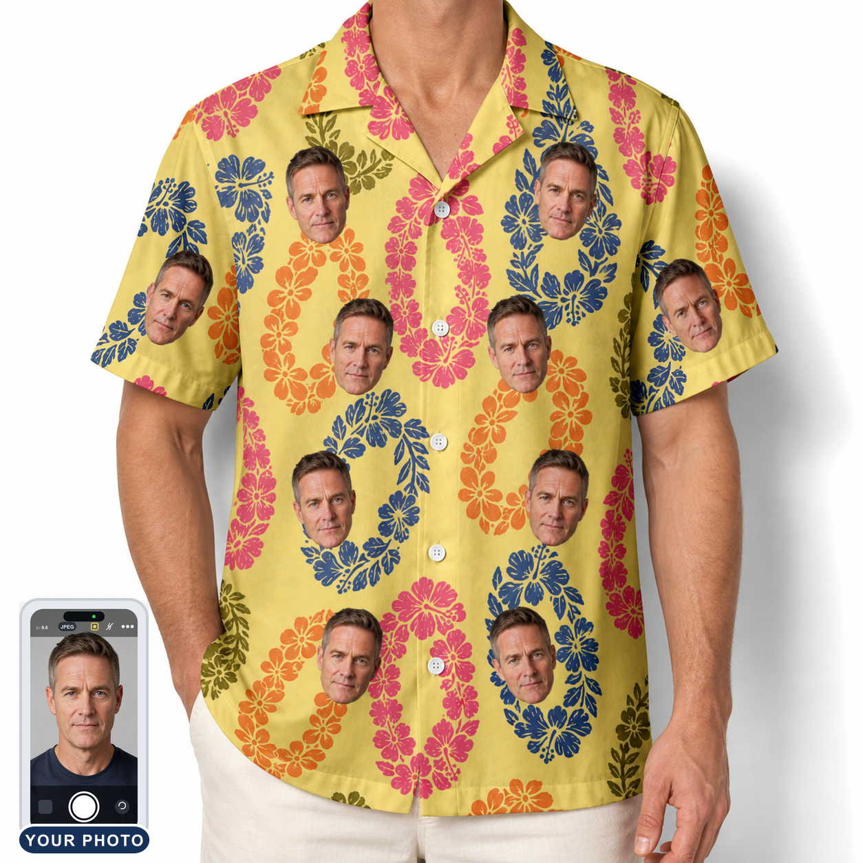 Men's Leisure Lovers Custom Face Hawaiian Shirt