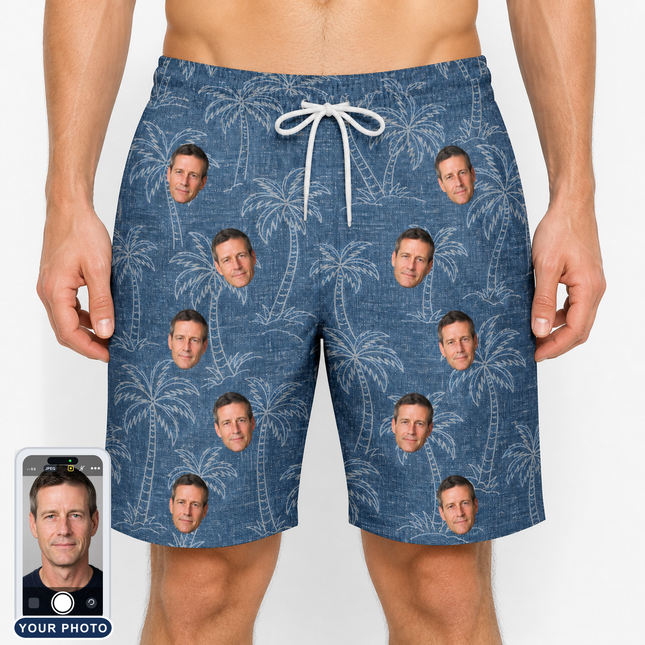 Men's Blossom Bounce Custom Face Beach Shorts