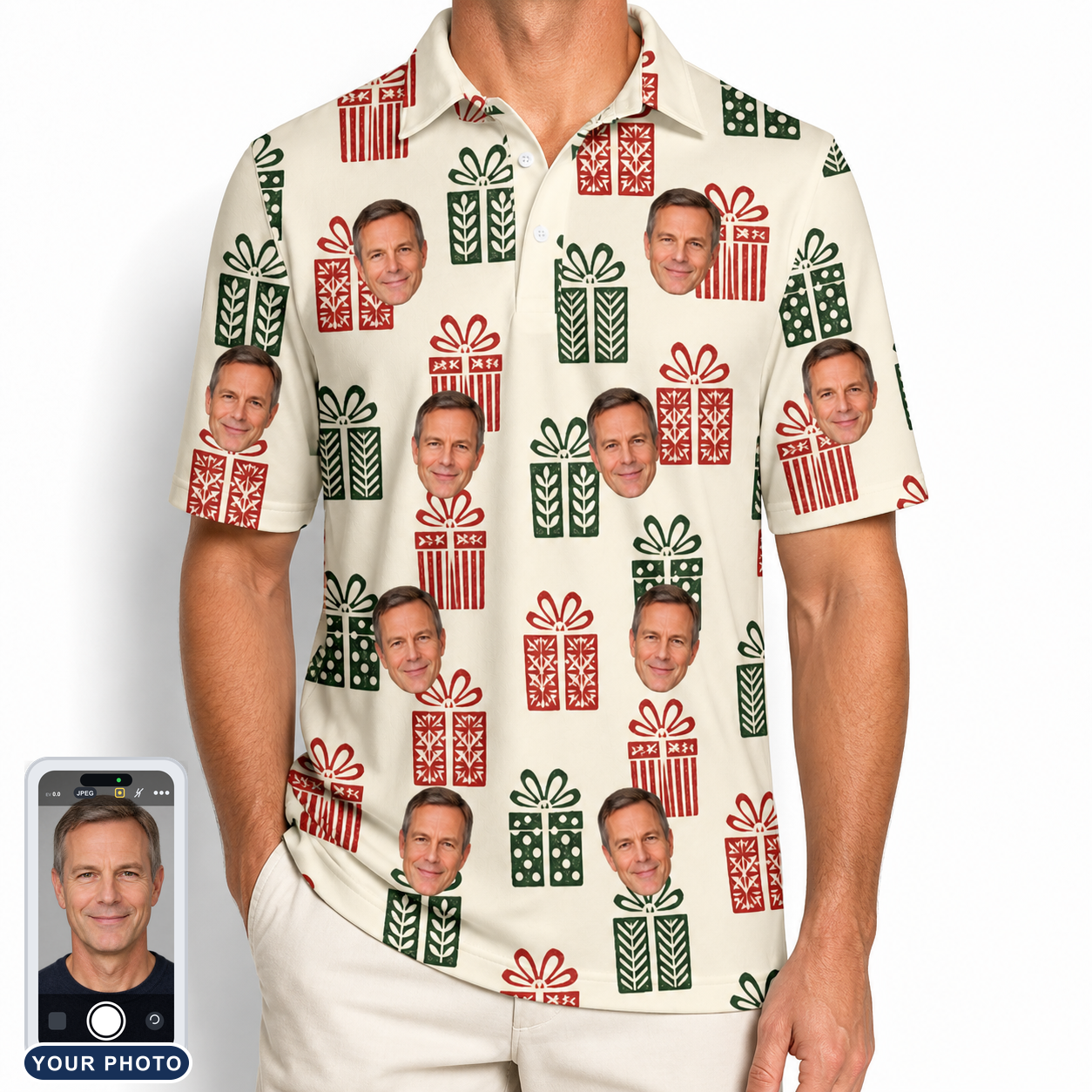 Men's Bowtiful Bundles Custom Face Polo Shirt