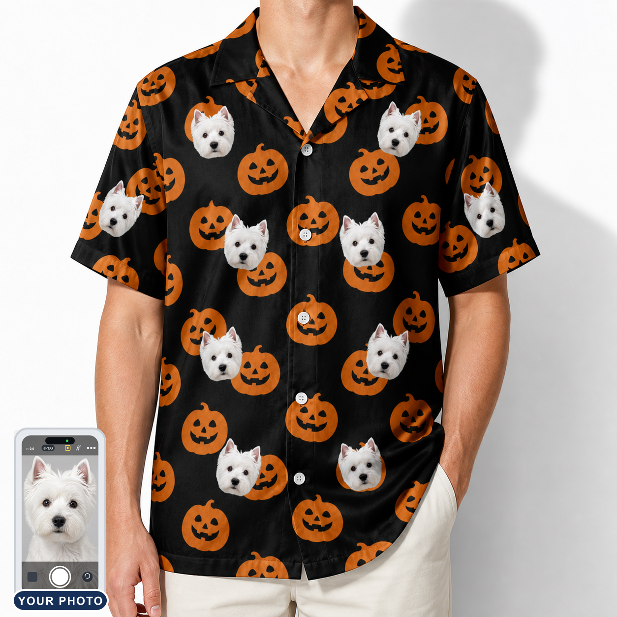 Men's Frightlight Fancies Custom Dog Face Hawaiian Shirt