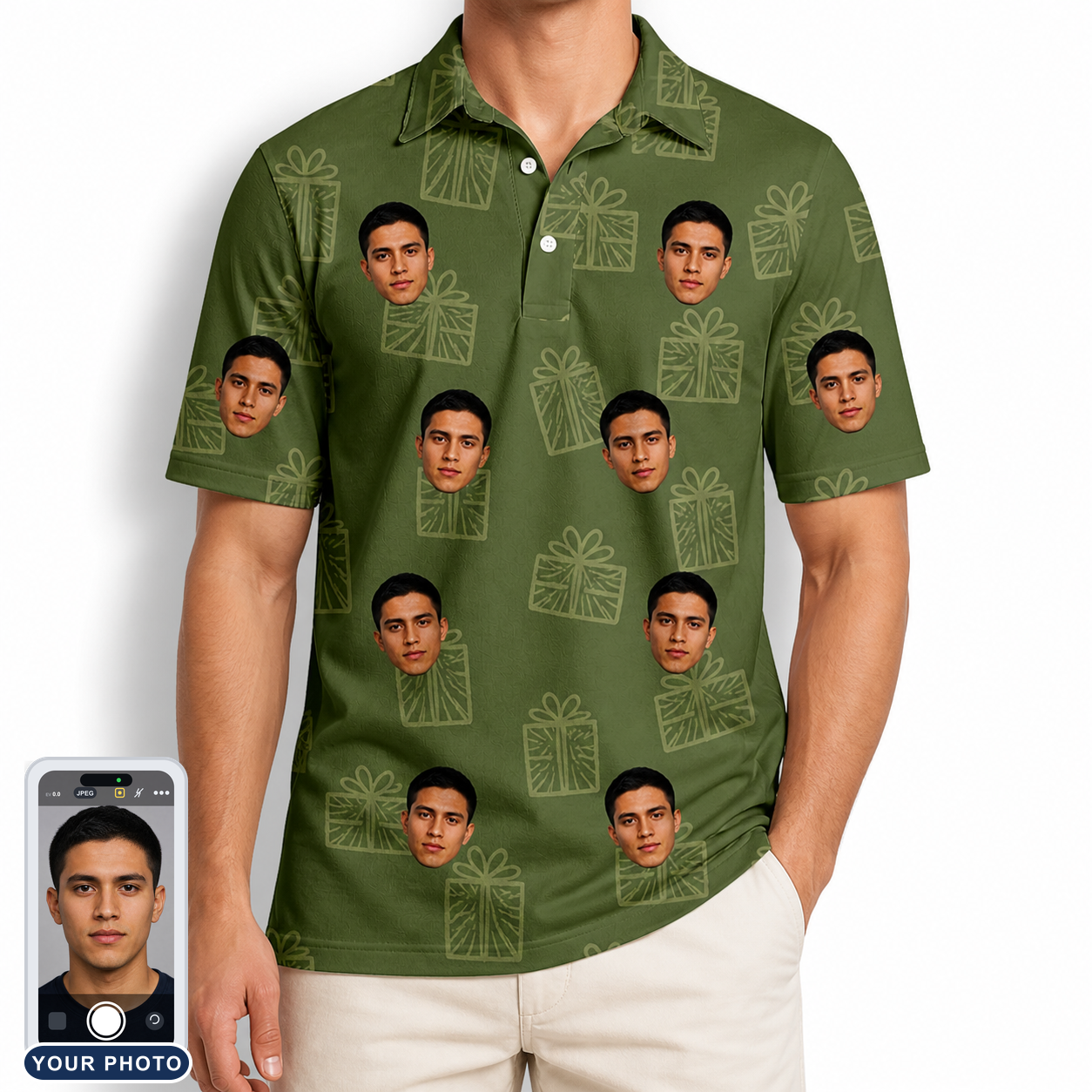 Men's Parcel Pizzazz Custom Face Polo Shirt