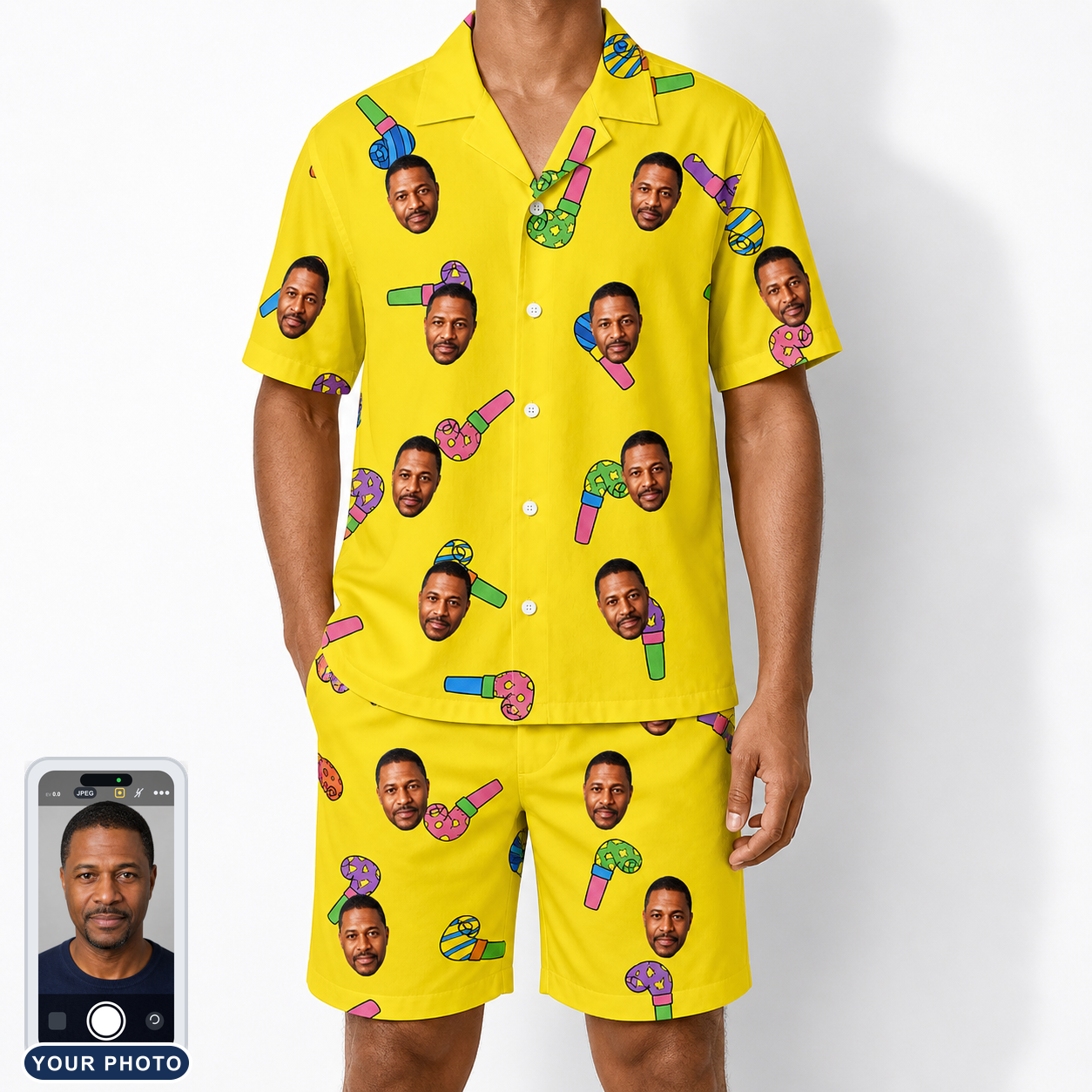 Men's Blowout Bonanza Custom Face Shirt & Shorts Set
