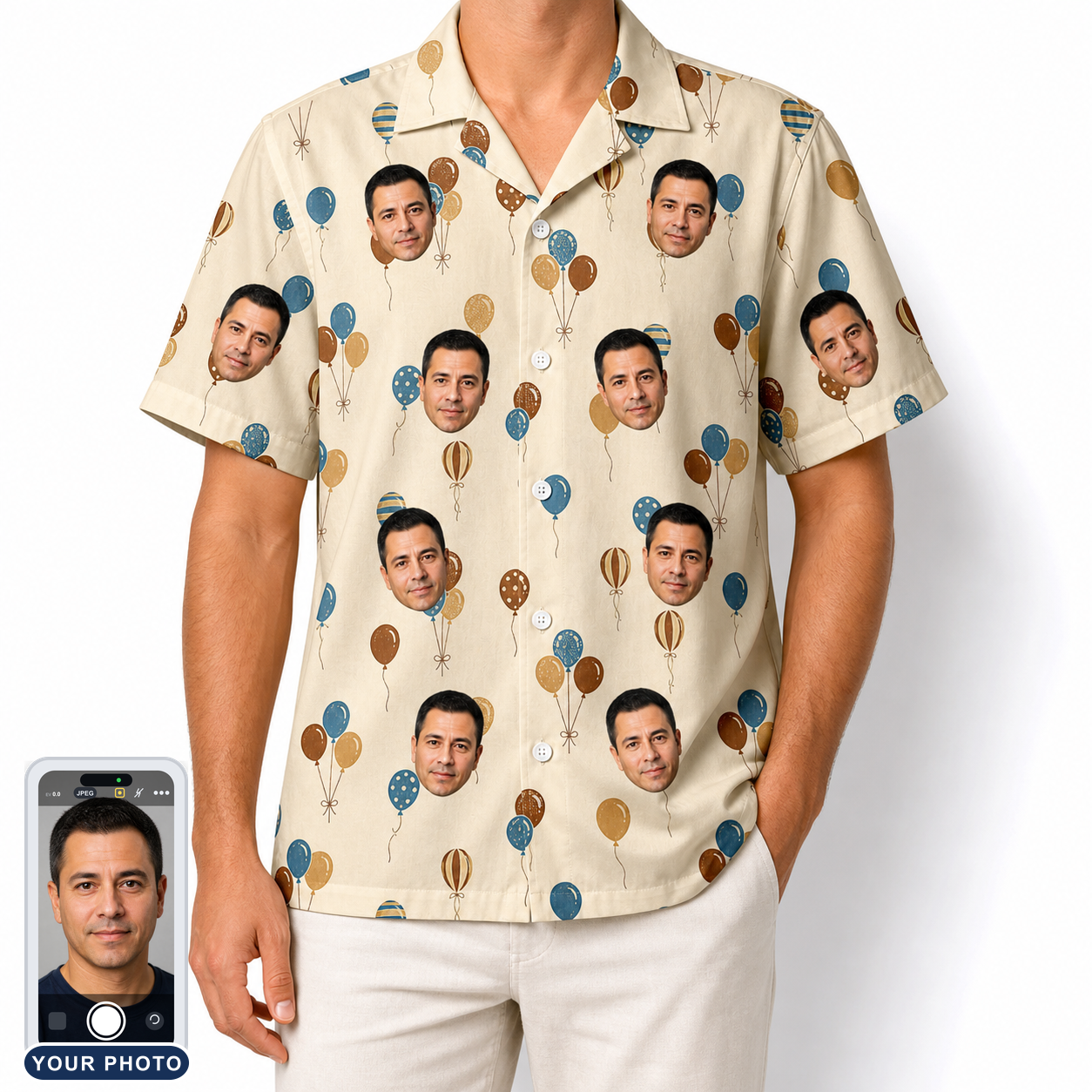 Men's Affection Aloft Custom Face Hawaiian Shirt