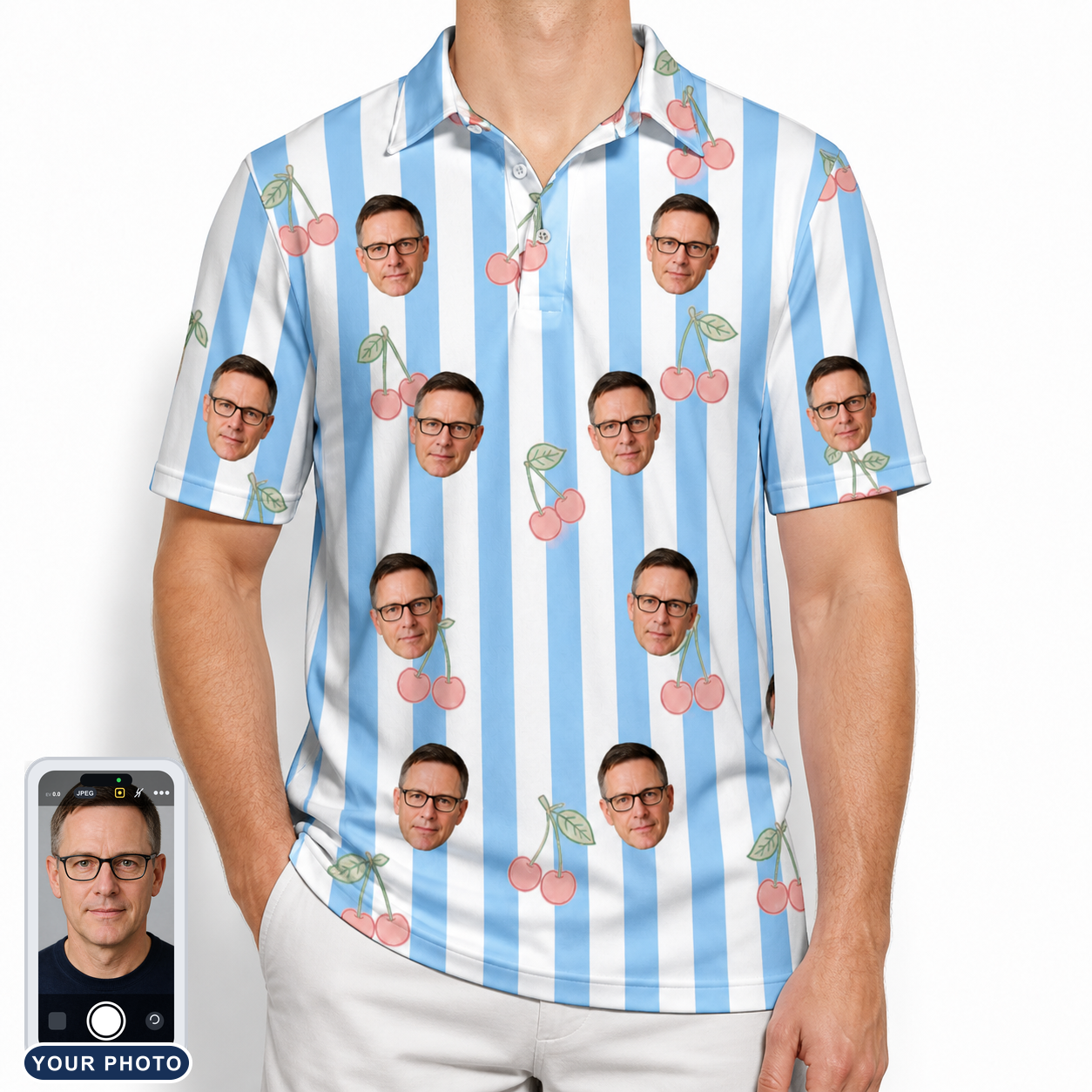 Men's Orchard Oddball Custom Face Polo Shirt