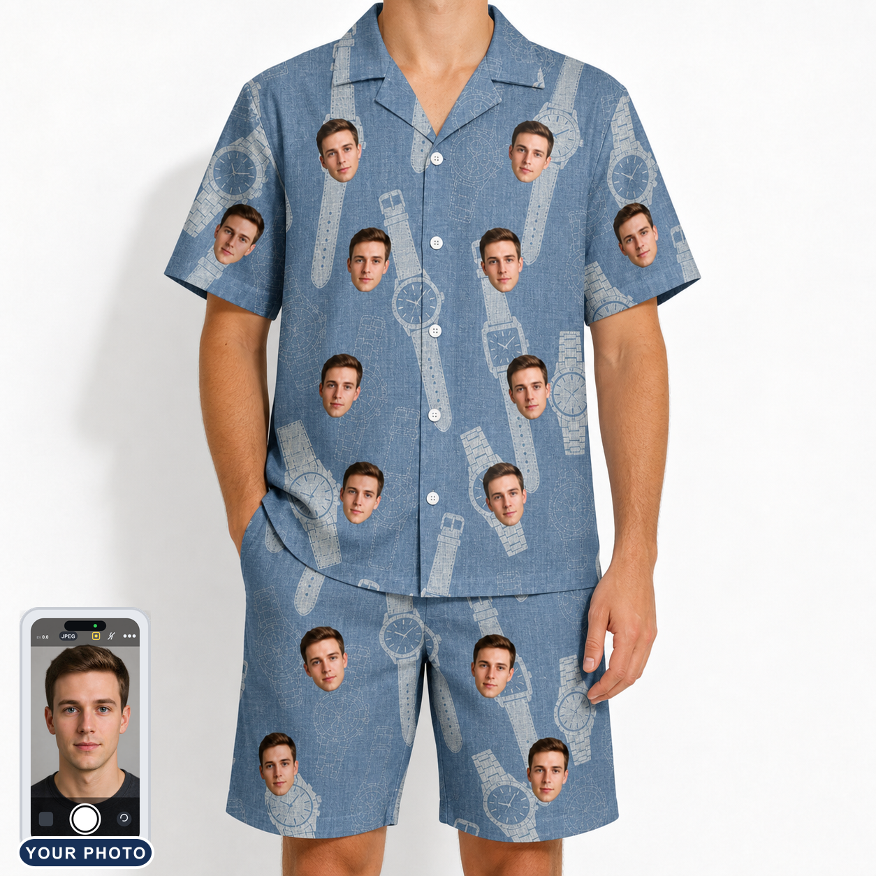 Men's Chrono Chaps Custom Face Shirt & Shorts Set
